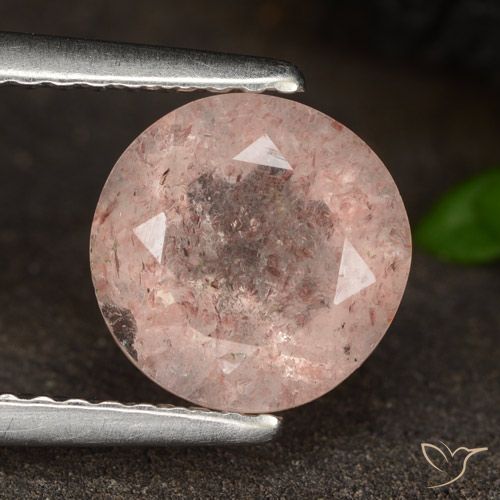 1.78ct Naturale Rosa chiaro Quarzo Fragola, Rotondo, Traslucido