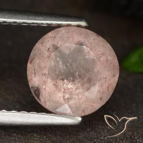 Quarzo fragola Rosa chiaro naturale da 1.78 ct, Rotondo, Traslucido
