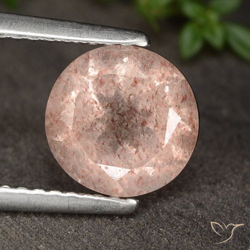 1.72ct Naturale Rosa medio-chiaro Quarzo Fragola, Rotondo, Traslucido