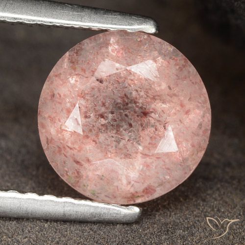 1.88ct Naturale rosa fenicottero Quarzo Fragola, Rotondo, Traslucido
