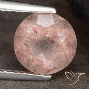 Quarzo fragola rosa fenicottero naturale da 1.88 ct, Rotondo, Traslucido