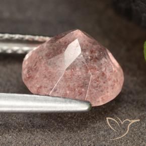 Quarzo fragola rosa fenicottero naturale da 1.88 ct, Rotondo, Traslucido