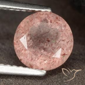 Quarzo fragola Rosa terroso naturale da 1.98 ct, Rotondo, Traslucido