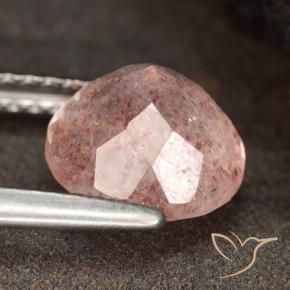 Quarzo fragola Rosa terroso naturale da 1.98 ct, Rotondo, Traslucido