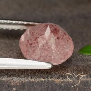 Quarzo fragola Rosa chiaro naturale da 1.72 ct, Rotondo, Traslucido
