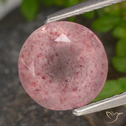 1.90ct Naturale Rosa medio-chiaro Quarzo Fragola, Rotondo, Traslucido