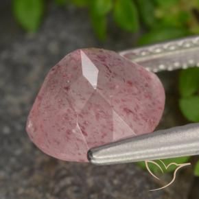 Quarzo fragola Rosa medio-chiaro naturale da 1.90 ct, Rotondo, Traslucido