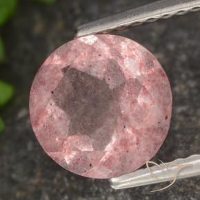 Quarzo fragola Rosa chiaro naturale da 1.66 ct, Rotondo, Traslucido
