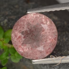 Quarzo fragola Rosa chiaro naturale da 1.77 ct, Rotondo, Traslucido