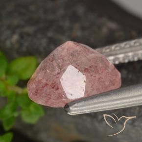 Quarzo fragola Rosa chiaro naturale da 1.77 ct, Rotondo, Traslucido