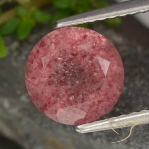 Quarzo fragola Rosa intenso rosa naturale da 1.80 ct, Rotondo, Traslucido