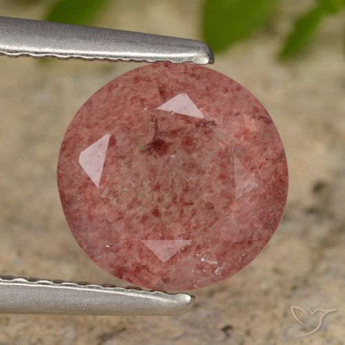 1.81ct Naturale Rosa rosa Quarzo Fragola, Rotondo, Traslucido