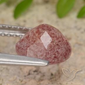 Quarzo fragola Rosa medio naturale da 1.76 ct, Rotondo, Traslucido