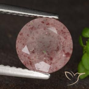 Quarzo fragola Rosa medio naturale da 1.64 ct, Rotondo, Traslucido