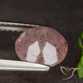 Quarzo fragola Rosa medio naturale da 1.64 ct, Rotondo, Traslucido
