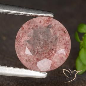 Quarzo fragola Rosa chiaro naturale da 1.69 ct, Rotondo, Traslucido