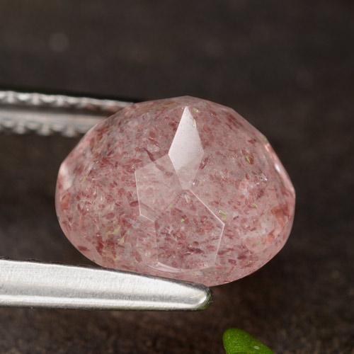 Quarzo fragola naturale rosso da 2,00 ct, taglio rotondo, traslucido