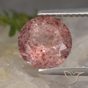 Quarzo fragola Rosa rosa naturale da 1.88 ct, Rotondo, Traslucido