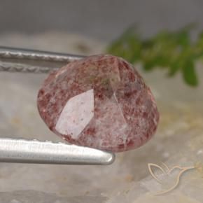 Quarzo fragola Rosa rosa naturale da 1.88 ct, Rotondo, Traslucido