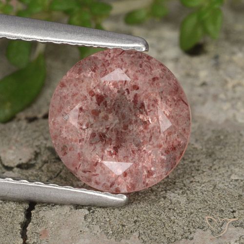 2.04ct Naturale Tono rosa Quarzo Fragola, Rotondo, Traslucido