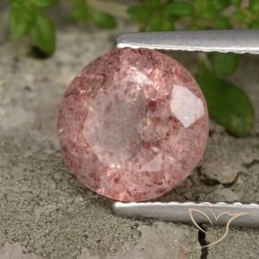 Quarzo fragola Tono rosa naturale da 2.04 ct, Rotondo, Traslucido