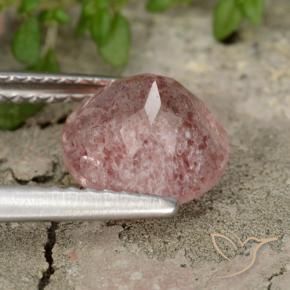 Quarzo fragola Tono rosa naturale da 2.04 ct, Rotondo, Traslucido