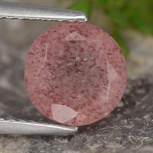 1.75ct Naturale Tono rosa Quarzo Fragola, Rotondo, Traslucido