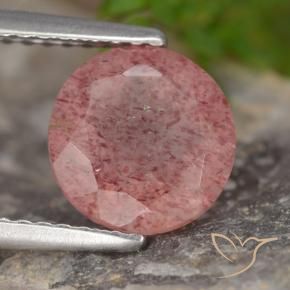 Quarzo fragola Tono rosa naturale da 1.75 ct, Rotondo, Traslucido