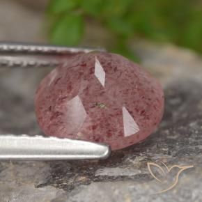 Quarzo fragola Tono rosa naturale da 1.75 ct, Rotondo, Traslucido