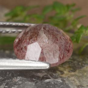 Quarzo fragola Rosa medio naturale da 1.67 ct, Taglio rotondo, Traslucido