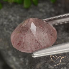 Quarzo fragola Rosa scuro naturale da 1.83 ct, Rotondo, Traslucido