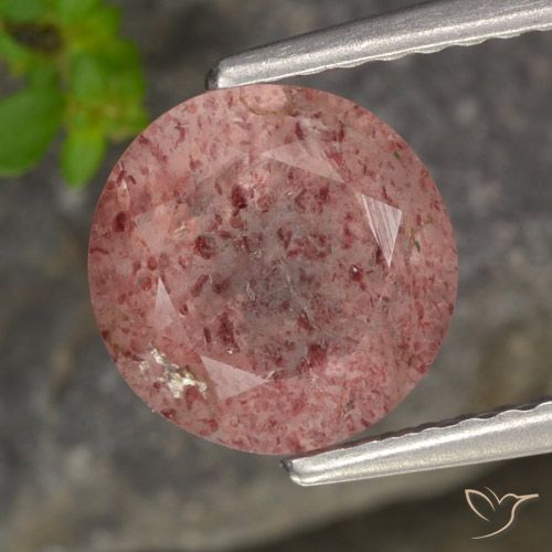 1.78ct Naturale Rosa rosa Quarzo Fragola, Rotondo, Traslucido