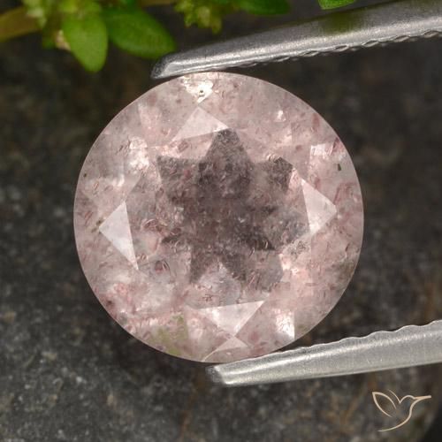 1.65ct Naturale Rosa chiaro Quarzo Fragola, Rotondo, Traslucido