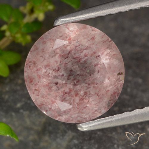 1.90ct Naturale Rosa chiaro Quarzo Fragola, Rotondo, Traslucido