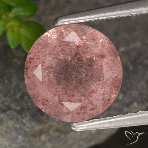 1.88ct Naturale Rosa medio Quarzo Fragola, Rotondo, Traslucido