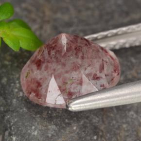 Quarzo fragola naturale rosa da 1,75 ct, taglio rotondo, traslucido