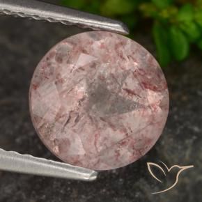 Quarzo fragola Rosa chiaro naturale da 1.98 ct, Rotondo, Traslucido