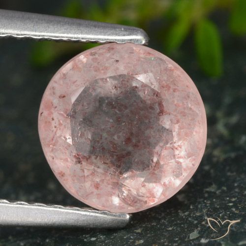 1.85ct Naturale Rosa chiaro Quarzo Fragola, Rotondo, Traslucido