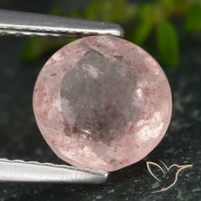 Quarzo fragola Rosa chiaro naturale da 1.85 ct, Rotondo, Traslucido