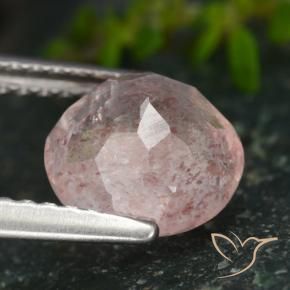 Quarzo fragola Rosa chiaro naturale da 1.85 ct, Rotondo, Traslucido