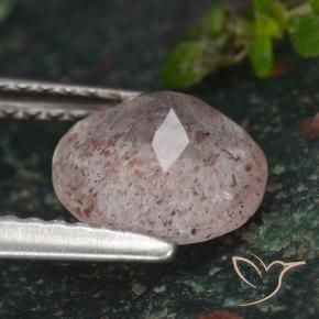 Quarzo fragola Rosa chiaro naturale da 1.56 ct, Rotondo, Traslucido