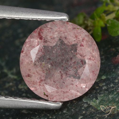 1.70ct Naturale Rosa chiaro Quarzo Fragola, Rotondo, Traslucido