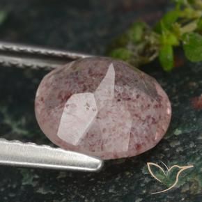 Quarzo fragola Rosa chiaro naturale da 1.70 ct, Rotondo, Traslucido
