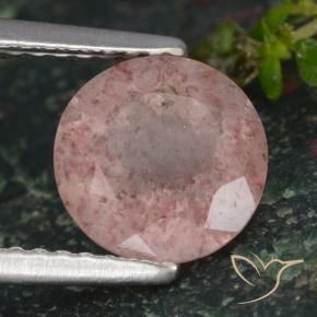 Quarzo fragola Rosa chiaro naturale da 1.59 ct, Rotondo, Traslucido