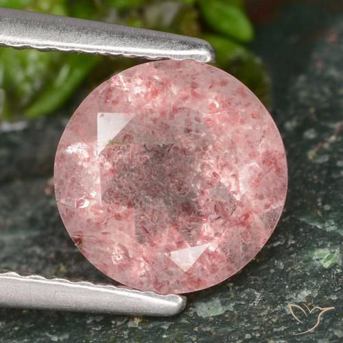 1.62ct Naturale Rosa chiaro Quarzo Fragola, Rotondo, Traslucido
