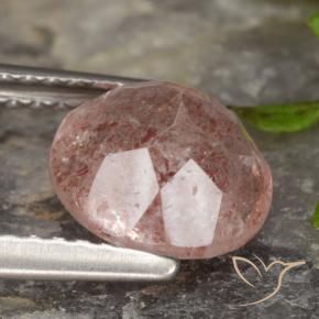 Quarzo fragola Rosa medio naturale da 1.81 ct, Rotondo, Traslucido