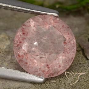 Quarzo fragola Rosa chiaro naturale da 1.51 ct, Rotondo, Traslucido