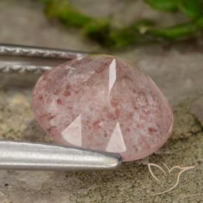 Quarzo fragola Rosa chiaro naturale da 1.51 ct, Rotondo, Traslucido