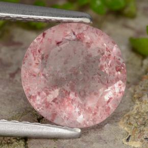 Quarzo fragola Rosa chiaro naturale da 1.65 ct, Taglio rotondo, Traslucido