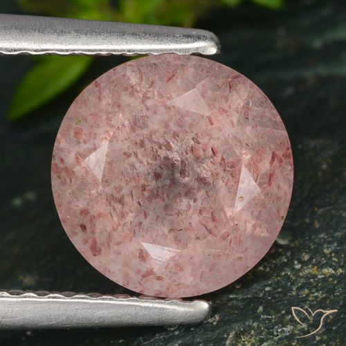 1.83ct Naturale Rosa chiaro Quarzo Fragola, Rotondo, Traslucido
